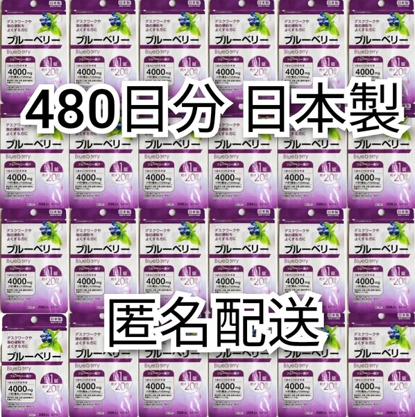 匿名配送 ブルーベリー×24袋計480日分480錠(480粒) 日本製無添加サプリメント(サプリ)健康食品 小林製薬DHCシードコムスではありません