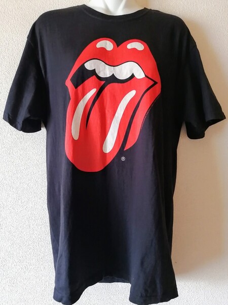 匿名配送 古着 ヘインズ Hanes THE ROLLING STONES ザ・ローリング・ストーンズ Tシャツ 舌のデザインロゴプリント Mサイズ 黒