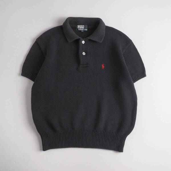 ラルフローレン Ralph Lauren 正規品 サマーニット 半袖 ブラック ポニー刺 レディース 美品