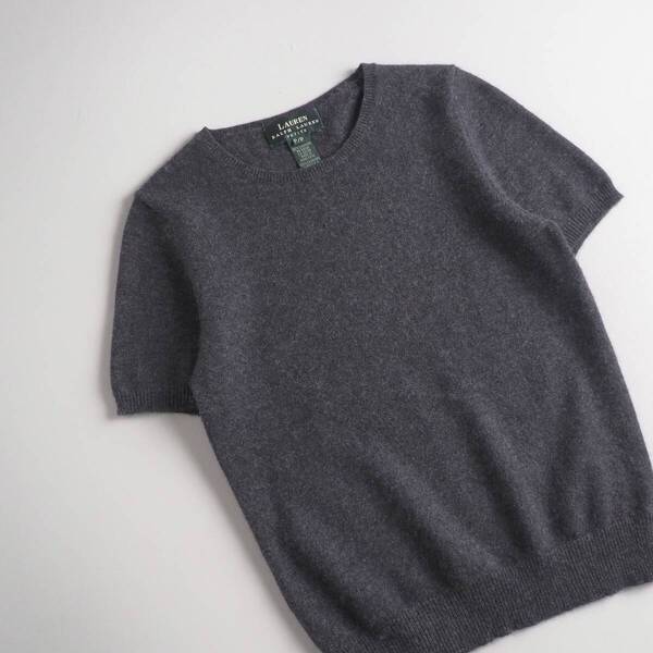 ラルフローレン Ralph Lauren 正規品 カシミア100% サマーニット 半袖 グレー レディース 美品