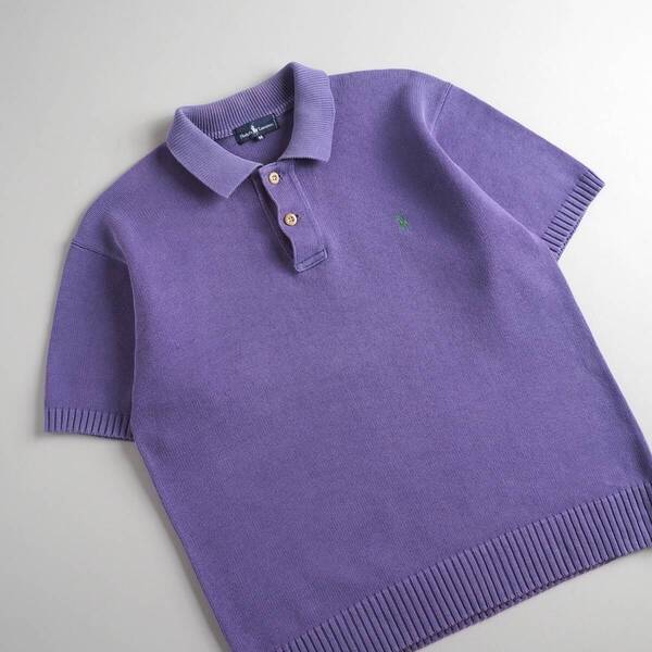 ラルフローレン Ralph Lauren 正規品 サマーニット 半袖 パープル ポニー刺 レディース 美品