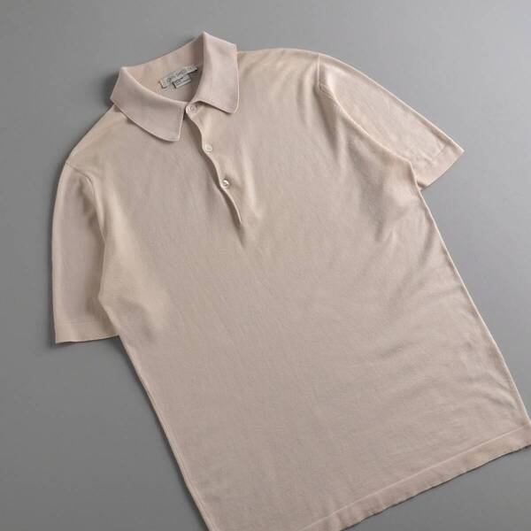 ジョンスメドレー John Smedley 英国製 ポロシャツ 半袖 ベージュ メンズ 美品