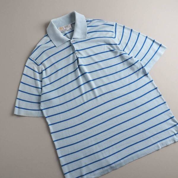 ジョンスメドレー John Smedley 正規品 ポロシャツ 半袖 ボーダー柄 ブルー メンズ 美品