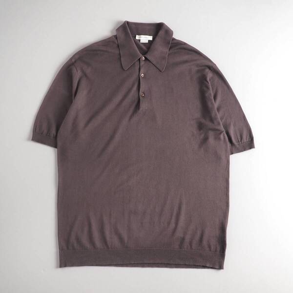 ジョンスメドレー John Smedley 英国製 ポロシャツ 半袖 ブラウン メンズ 美品