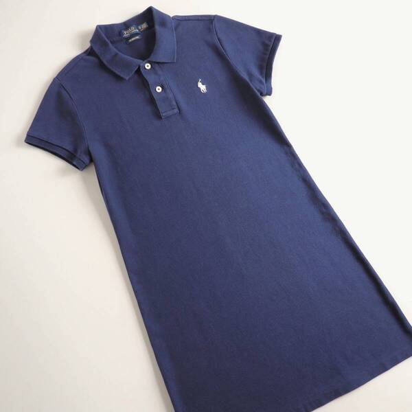 ラルフローレン Ralph Lauren 正規品 ワンピース ポロシャツ 半袖 ネイビー レディース 美品