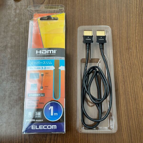 705p0806☆ エレコム HDMI ケーブル 1m 4K×2K対応 スーパースリム ブラック CAC-HD14SS10BK