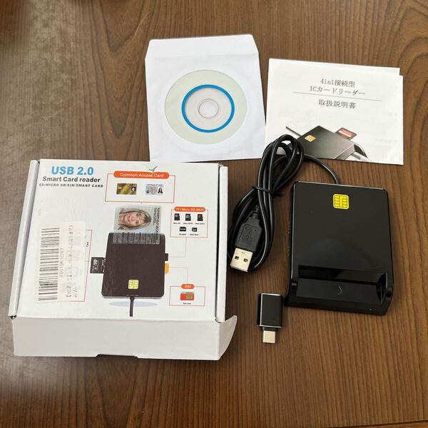 705p1215☆ icカードリーダー マイナンバーカード対応 USB-A&Type-C 接触型 sdカードリーダー 設置不要 自宅で確定申告