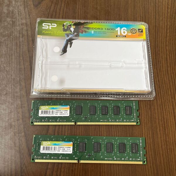 705p1218☆ シリコンパワー デスクトップPC用 メモリ DDR3 1600 PC3-12800 8GB x 2枚 (16GB) 240Pin 1.5V CL11 Mac 対応 SP016GBLTU160N22