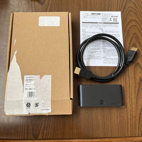 705p1235☆ エレコム HDMI切替器 自動切替機能 2入力1出力 2K(1080p) HDMIケーブル付属(1m) DH-SW21BK/E