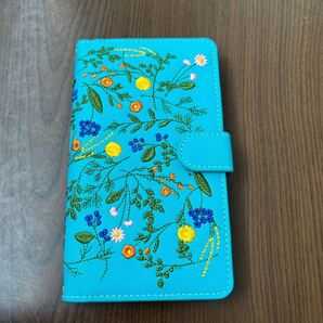 705p2127☆ ARROWS We2 Plus F-51E M06 専用 ケース カバー ボタニカル 花 刺繍 手帳型ケース 手帳型カバー