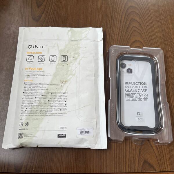 705p3017☆ iFace Reflection iPhone 14 ケース クリア 強化ガラス (ブラック)