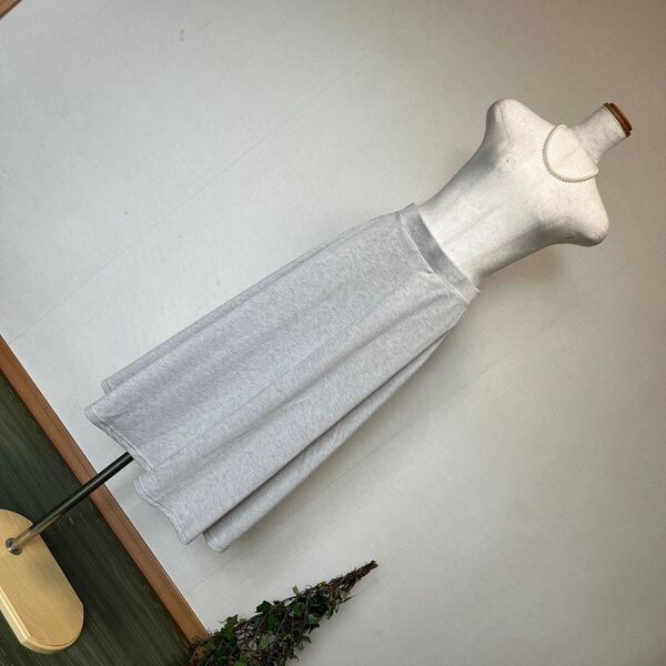 4-7新品 KOBE LETTUCE シンプルカットソーロングフレアスカート ロング丈ボリュームスウェットフレアスカート楽スカート 9号11号 M-L
