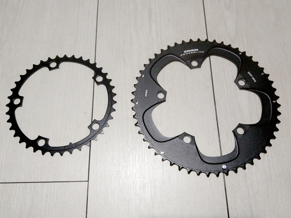 未使用 SRAM FORCE POWERGLIDE 10s 53/39 チェーンリング PCD130 スラム パワーグライド 10速