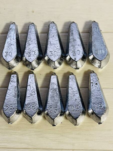 六角オモリ25号5個30号5個#新品