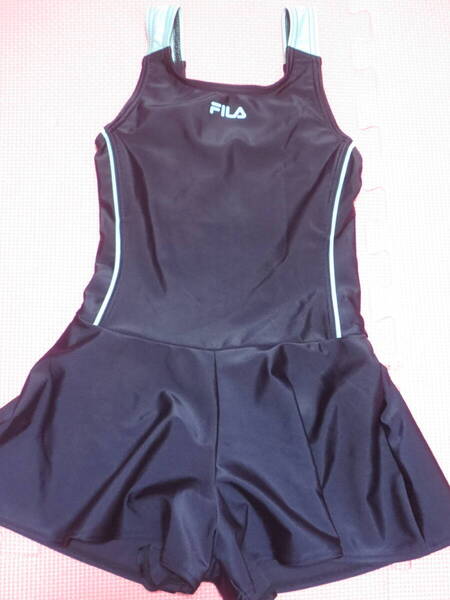 130 FILA キュロットスカート付きワンピース水着 紺 緑 小学生 女の子 小学校 プール 水泳 フィラ ショートパンツ型 スクール水着 送料無料