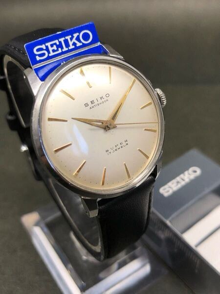 希少◆セイコー【スーパー】1950年代製造◆SEIKO純正新品ベルト◆機械測定平置き現状±10〜20秒(測定数値好調)