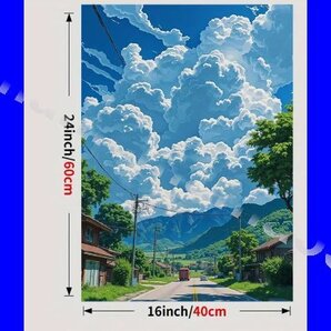 No.a181 キャンバスポスター 40x60cm キャンバス生地 インクアート 芸術 アート ポスター 夏の入道雲に向かって