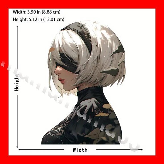 ステッカーNo.1060 車 PC 車 バイク デカール 可愛い シール 女の子 痛車 ニーア オートマタ NieR:Automata 2B