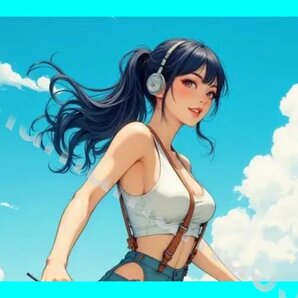 No.a167 キャンバスポスター 40x60cm キャンバス生地 インクアート 芸術 アート ポスタ 湖畔のサイクリング 夏