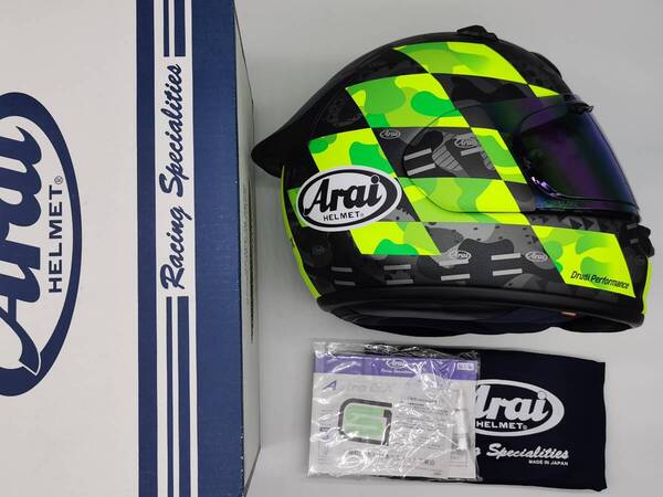 Arai アライ ASTRO GX CHECKER アストロGX チェッカー イエロー フルフェイスヘルメット Mサイズ