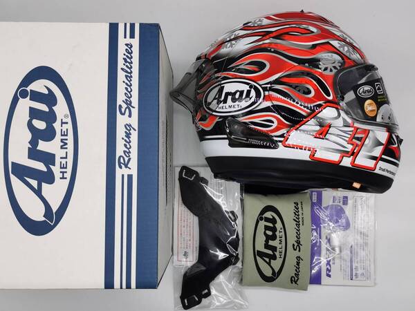 Arai アライ RX-7X HAGA GP ハガGP RX7X 芳賀紀行直筆サイン入り フルフェイスヘルメット Lサイズ