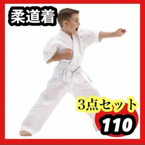 110キッズ 子供用 道着3点セット 空手 練習着 男女兼用 帯付き 習い事 上下 空手 キッズ 道着 男女兼用 子供 上下 帯