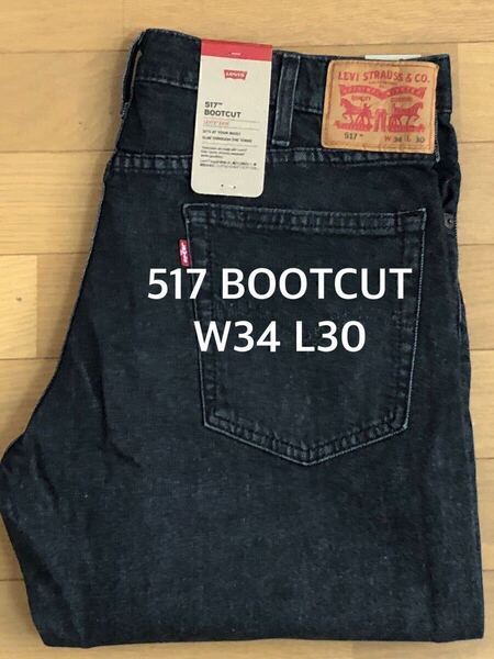 Levi's 517 BOOTCUT BLACK ACROSS THE ROAD W34 L30