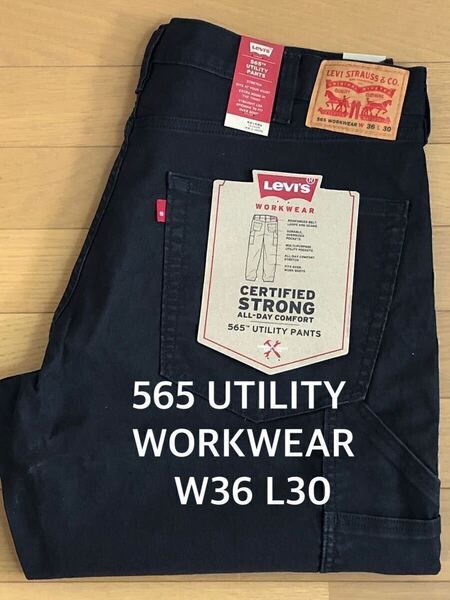 Levi's WORKWEAR 565 UTILITY CANVAS BLACK W36 L30