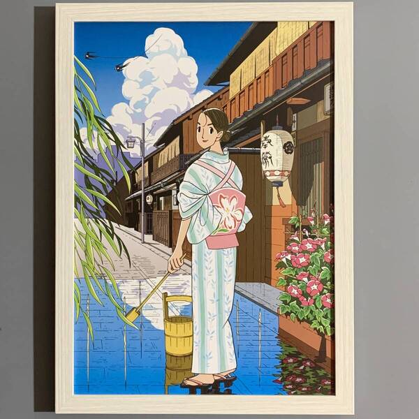 ■わたせせいぞう■「昭和45年女 2021」/A4額装品/表紙イラスト/貴重イラスト/印刷物/インテリア G2786