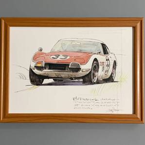 ■BOW/池田和弘■「Toyota 2000GT /1988」/B5額装品/貴重イラスト/印刷物/インテリア G1492a