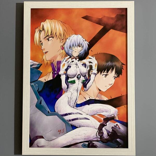 ■エヴァンゲリオン■「CARMINE #2」/A4額装品/貞本義行/綾波レイ/碇シンジ/赤木リツコ/貴重イラスト/印刷物/インテリア G2840