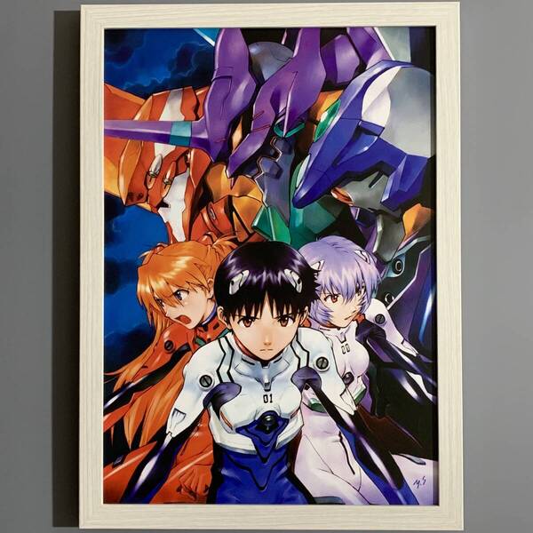 ■エヴァンゲリオン■「CARMINE #3」/A4額装品/貞本義行/綾波レイ/碇シンジ/惣流・アスカ・ラングレー/貴重イラスト/印刷物 G2841