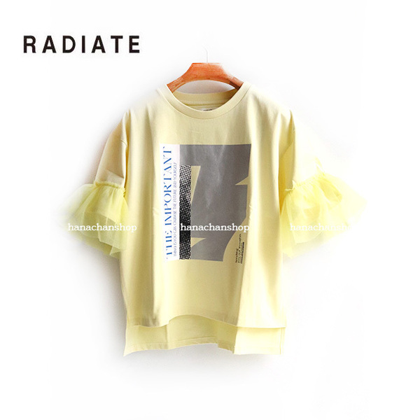 定価13200円【新品】スコットクラブ ヤマダヤ★シフォンカバーリング袖ロゴTシャツ・イエロー★ラディエイト■送料無料!
