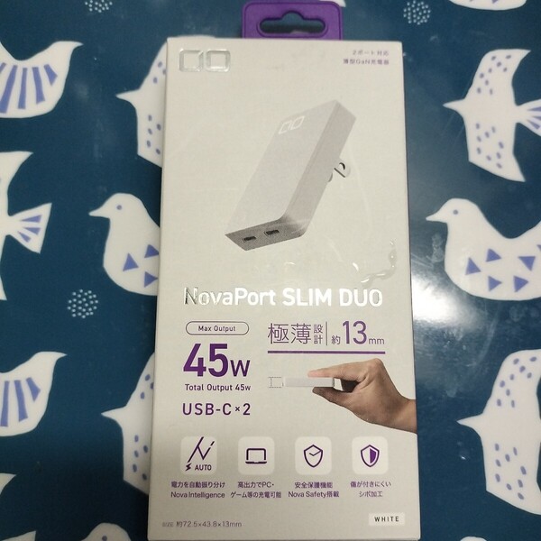 CIO (シーアイオー) CIO-G45W2C-S-WH NovaPort SLIM DUO 45W USB充電器 2ポート ホワイト