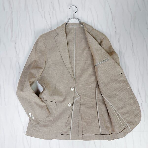 鎌倉シャツ Maker's Shirt/テーラードジャケット アンコンジャケット サマージャケット 春夏/麻 リネン コットン/メンズ ベージュ Mサイズ