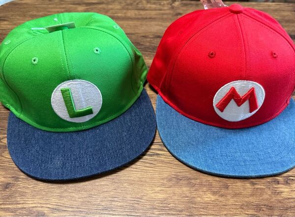 新品USJ ニンテンドーワールド マリオ&ルイージ キャップ帽子2個セット ユニバーサルスタジオジャパン