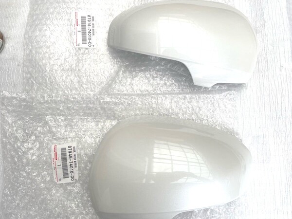 送料無料☆美品☆トヨタ純正 30系プリウス ZVW30 ドアミラーカバー左右セット 040 ホワイト白 87945-74010-D0 87915-74010-D0 93139203