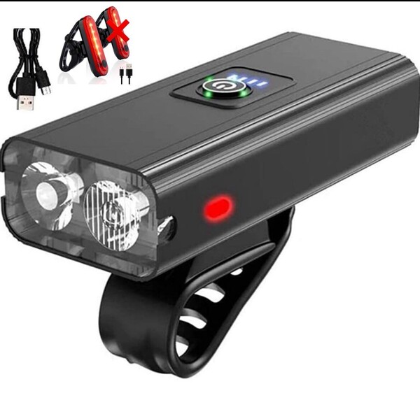 大容量5200mAh 自転車ライト USB充電式 1000ルーメン ト LED 自転車 IPX5防水 ヘッドライト 6つ調光モード 懐中電灯兼用 アルミ合金製