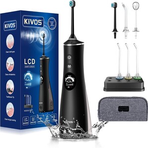 ジェットウォッシャー KiVOS 口腔洗浄器 新搭載 水流歯ブラシ DIYモード自由調節 ノズルスタンド 付きウォーターフロス
