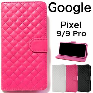 Google Pixel 9/9 Pro キルティングデザイン手帳型ケース