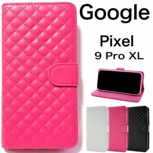 Google Pixel 9 Pro XL キルティングデザイン手帳型ケース