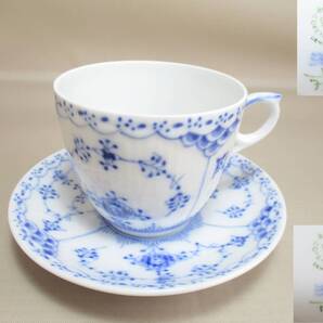 J066*ロイヤルコペンハーゲン* ブルーフルーテッド カップ&ソーサー 1客 /中古 /ソーサー小さめ?【送料込】