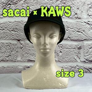 ☆鉄0286P☆ sacai × KAWS キャップ 帽子 ウール100%