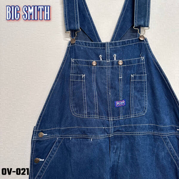 80‘s BIG SMITH デニムオーバーオール W42xL30 インディゴ ビックサイズ