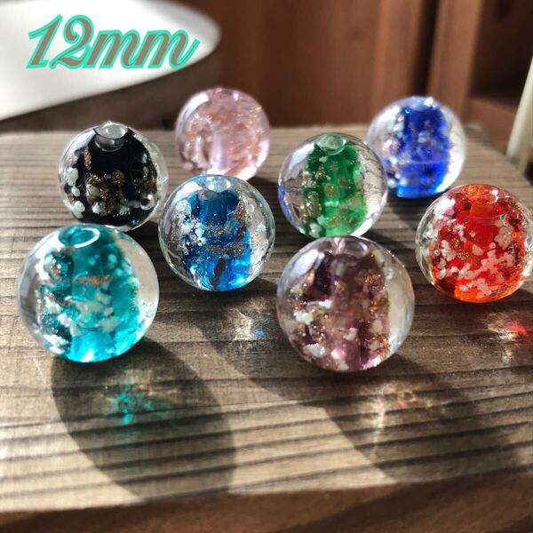 とんぼ玉 12mm 8色8個×2セット*トンボガラス*蓄光*沖縄*アクセサリーパーツ*ハンドメイド素材*粒売り
