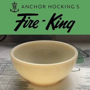 【送料込 レア ほぼ未使用 初期刻印 1948-1950】Fire-King アイボリー 5inch シリアル チリスープ フルーツ ボウル GLASS / Dハンドル マグ