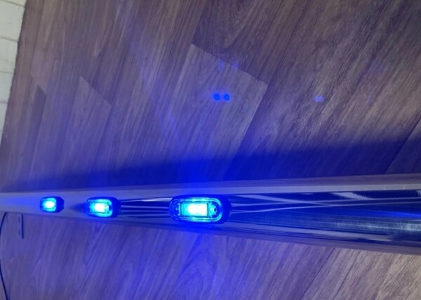 サイドマーカー ブルー2led 6個セット!アンダーパイプ EUROカスタムVOLVOスカニア防水0.5W 12~30v HELLAタイプ LEDマーカーブラガン