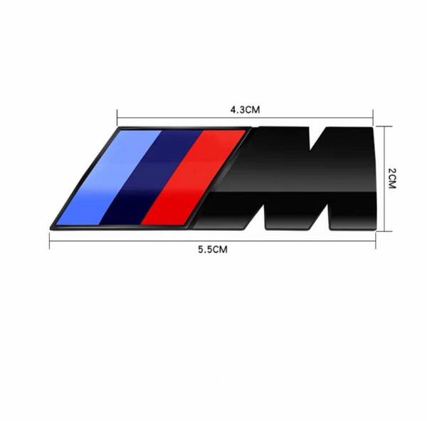 BMW Mスポーツ リアエンブレム フェンダーエンブレム 立体エンブレム M-Sports ステッカー ブラック 55mm