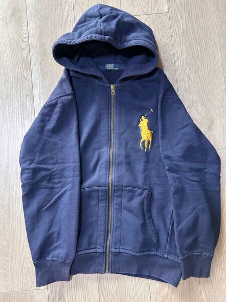 ポロラルフローレン Polo RalphLauren ジップアップパーカー ビッグポニー ネイビー サイズM相当