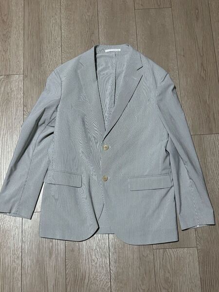 ユニクロ UNIQLO 感動ジャケット ストライプ柄 グレー系 サイズS 超美品